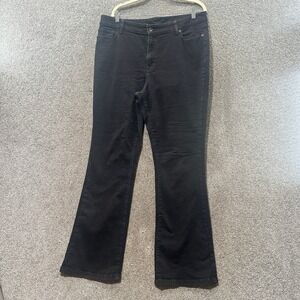 LL Bean Favorite Fit Jeans Women 18 Tall Black Bootcut Denim Stretch 5 Pocket